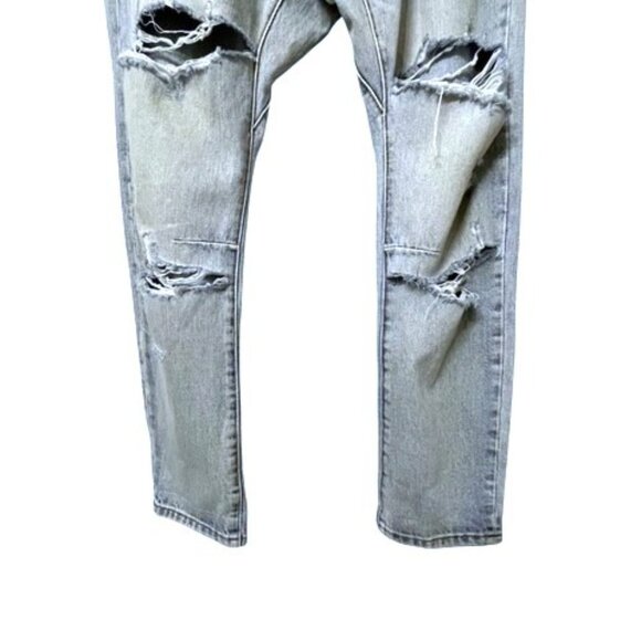 NWOT One Teaspoon Saints Trashed Distressed Boyfriend Jeans Kansas Blue Size 27 - Picture 4 of 16